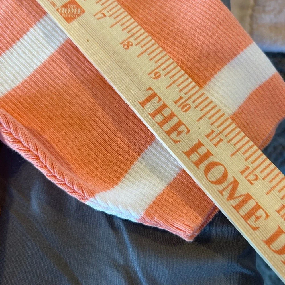 Lane Bryant Striped Sweater Top Women 18/20 Orange White Ribbed Short Sleeve NEW